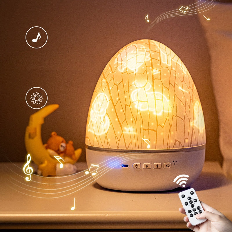 Night Light Dinosaur Eggshell Rotating Projector Romantic Starry Desk Lamp Colors Changing Gift For Children And Party