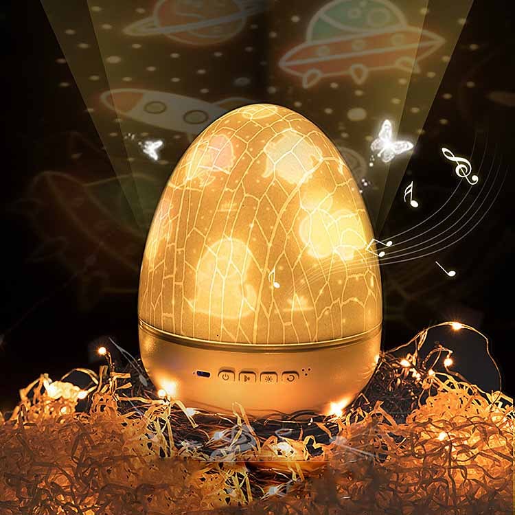 Night Light Dinosaur Eggshell Rotating Projector Romantic Starry Desk Lamp Colors Changing Gift For Children And Party